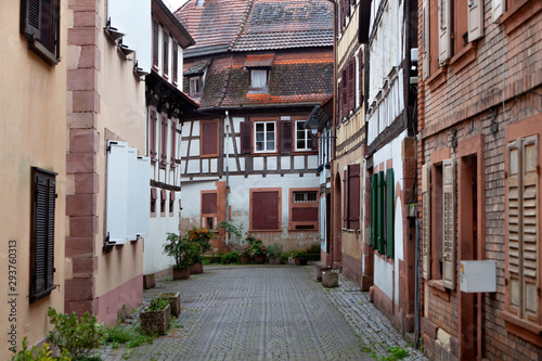 Fototapeta Naklejka Na Ścianę i Meble -  Wet street in Wissembourg in France