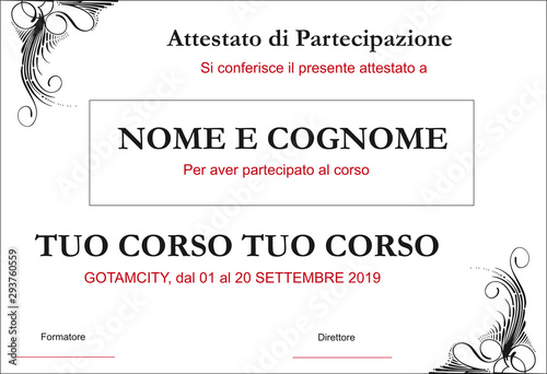Attestato di partecipazione