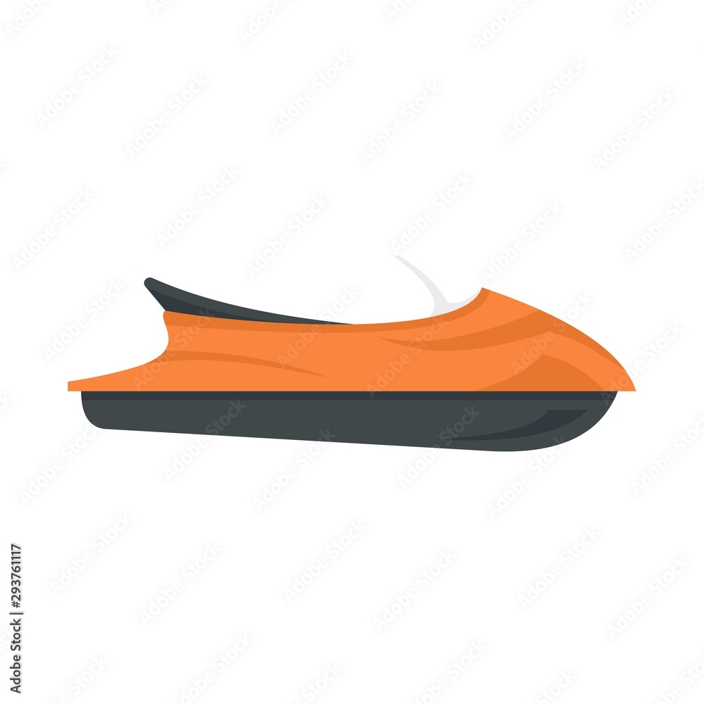 Ocean jet ski icon. Flat illustration of ocean jet ski vector icon for web design