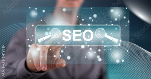 Man touching a seo concept