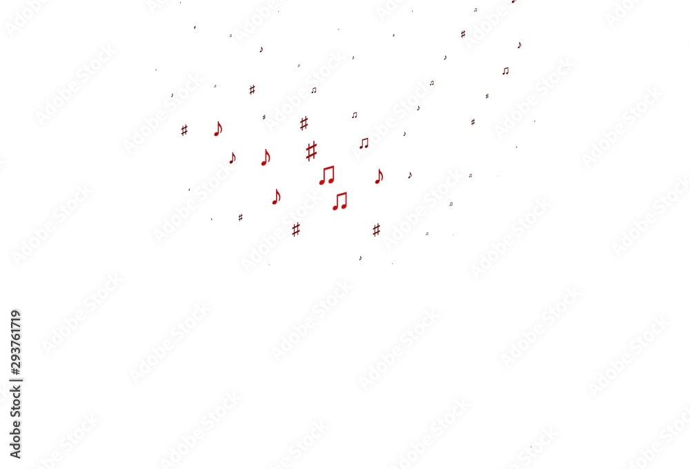 Light Red vector texture with musical notes.