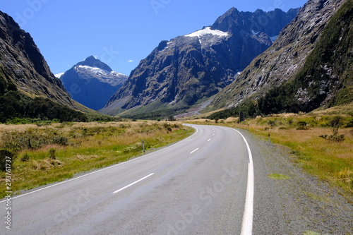 Road to Milford Sound near Homer Tunnerl, Fiordland National Park, New Zealand