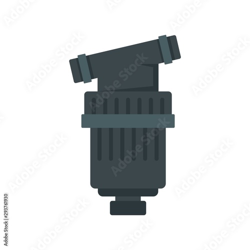 Black irrigation filter icon. Flat illustration of black irrigation filter vector icon for web design