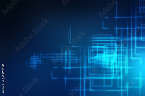 2d illustration Abstract futuristic electronic circuit technology background