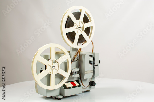 Retro cinema projector of the Soviet Union, with film 8mm