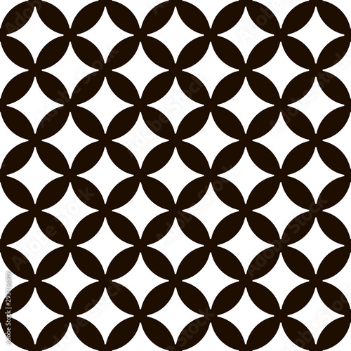 Black and white geometric seamless pattern with circle  abstract background  vector  illustration.