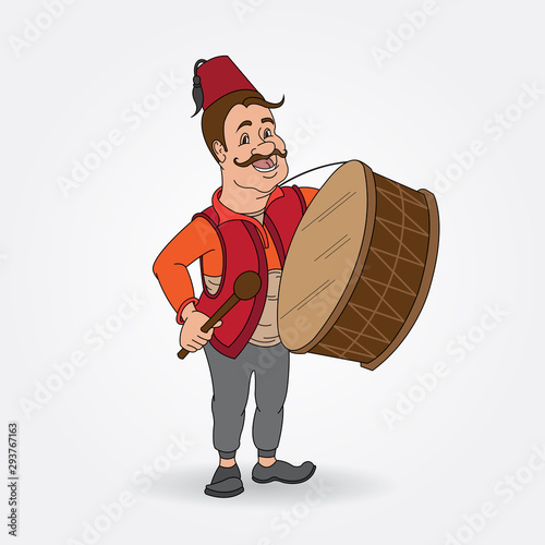 Ramadan drummer illustration drawing character vector