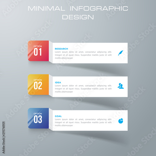 Infographic template with 3 options, workflow, process chart,Timeline infographics design vector can be used for workflow layout, diagram, annual report, web design, steps or processes. - Vector