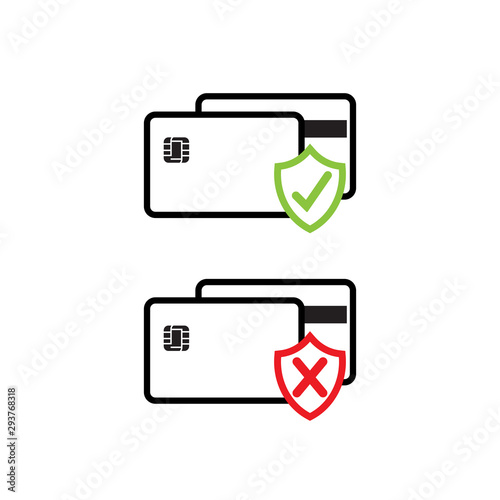 Credit card icon flat vector