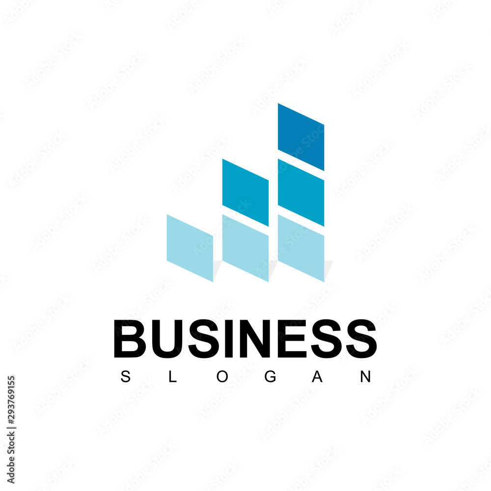 Growing Business Chart Logo Design Template