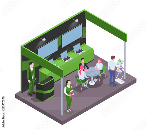 Expo Stand Isometric Composition