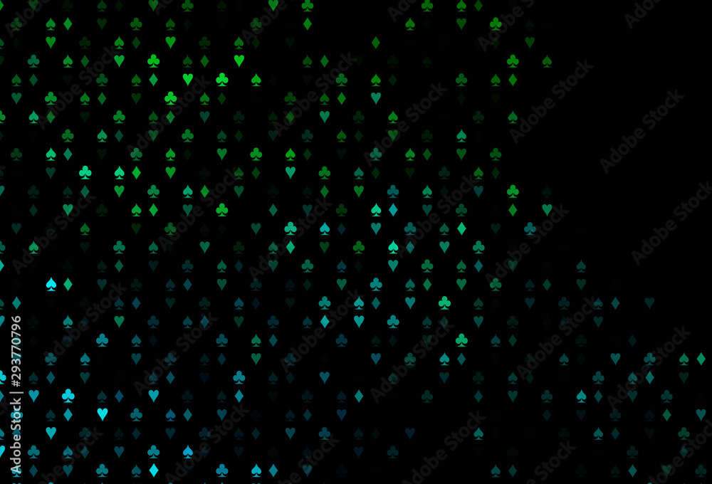 Dark Blue, Green vector pattern with symbol of cards. Dark Blue, Green vector pattern with symbol of cards.