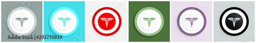 Emergency icon set, colorful flat design vector illustrations in 6 options for web design and mobile applications