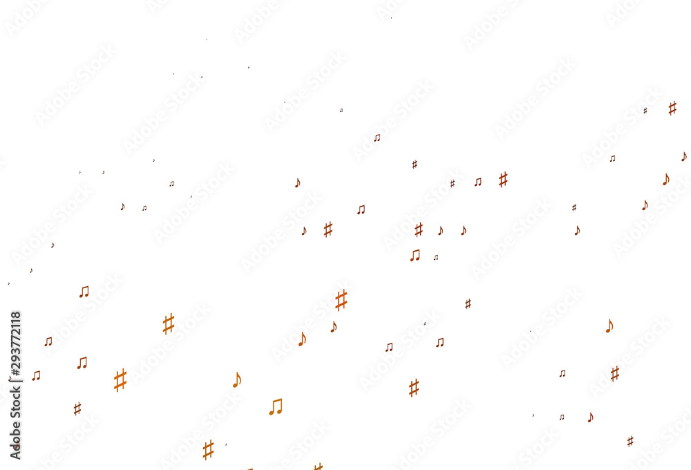 Light Orange vector backdrop with music notes. Light Orange vector backdrop with music notes.