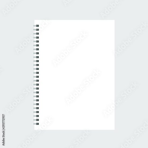 Notebook with spiral. Notepad empty paper. vector illustration