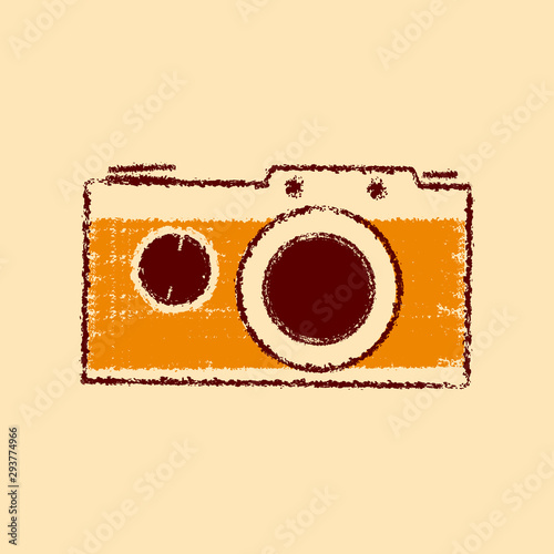 isolated vintage retro old analog camera rough dry paint style