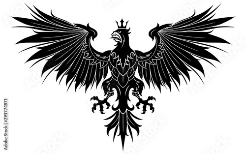 Heraldic eagle with crown
