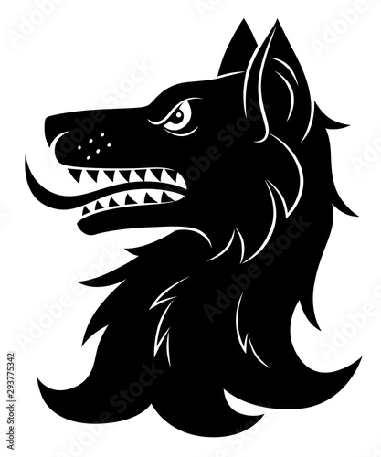 Heraldic wolf head