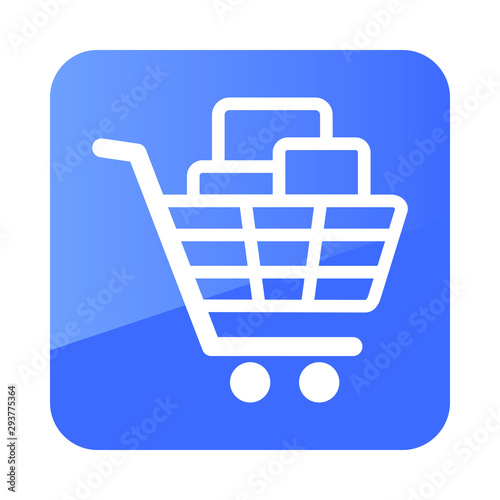 Shopping cart with boxes icon