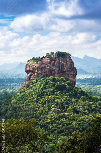 Sigiriya Lion's Rock seen from the nearby Pidurangala rock, Matale District, Central Province, Sri Lanka photo