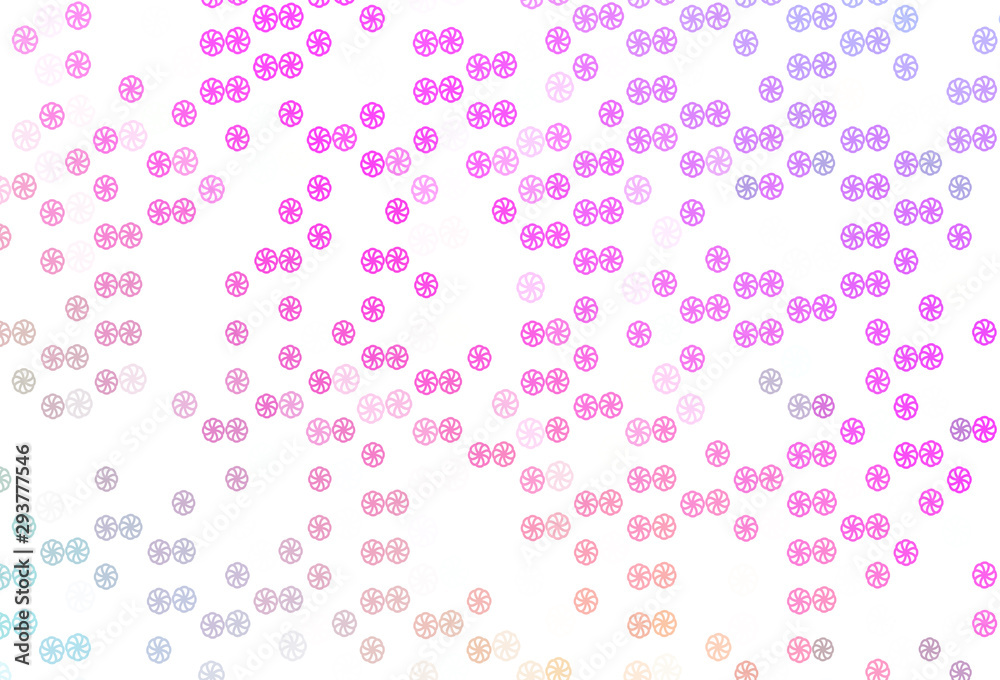 Light Pink vector template with ice snowflakes.