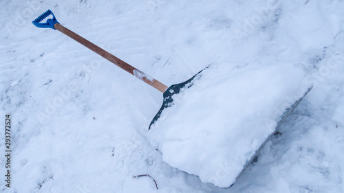 shovel with snow