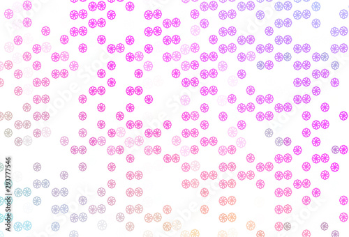 Light Pink vector template with ice snowflakes.
