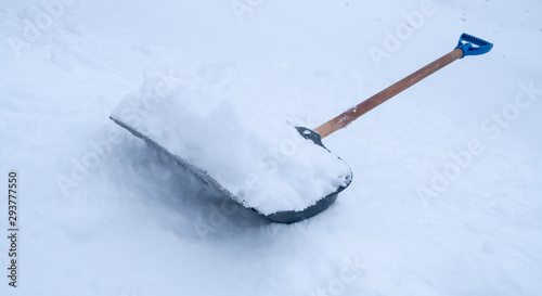 shovel with snow