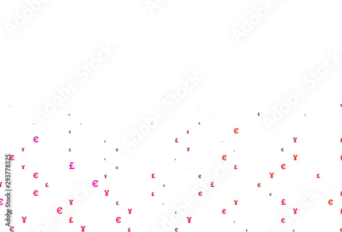 Light Pink, Yellow vector template with EUR, JPY, GBP.