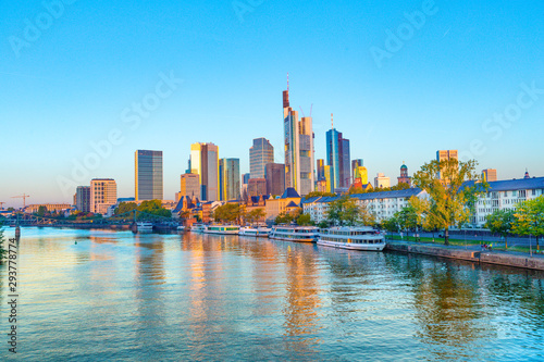 skyline of Frankfurt with river main © travelview