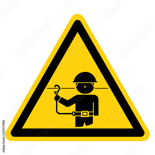 Warning Use Safety Belt Symbol Sign,Vector Illustration, Isolated On White Background Label. EPS10
