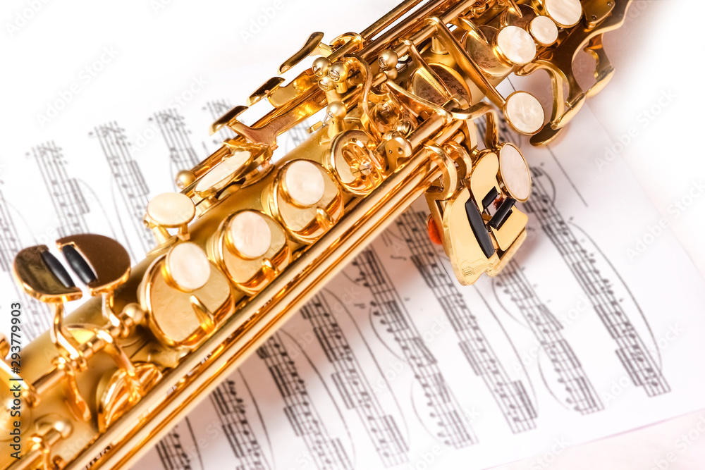 Obraz premium soprano saxophone on white background