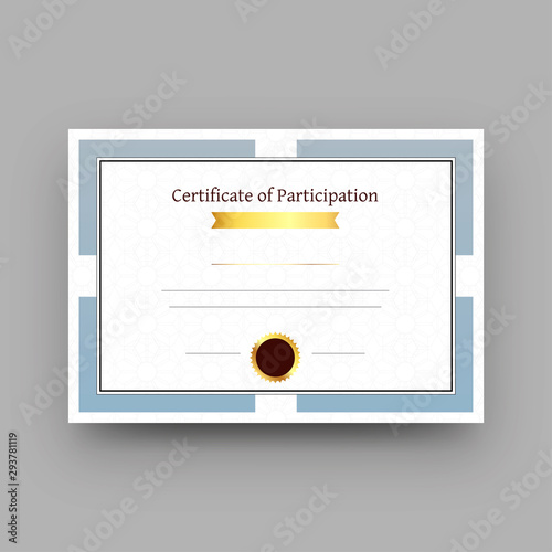 Certificate of Participation template design with space for your text.