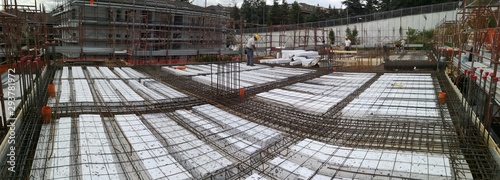 building site, reinforcement for concrete ready for concrete casting