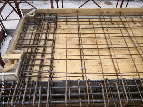 building site, reinforcement for concrete ready for concrete casting