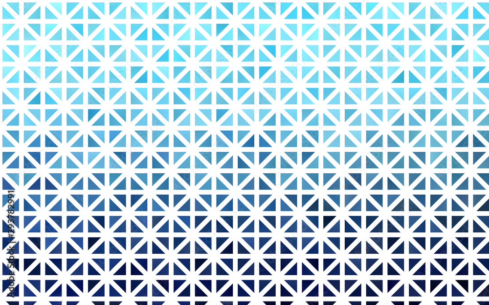Light BLUE vector backdrop with lines, triangles. Triangles on abstract background with colorful gradient. Pattern for commercials.