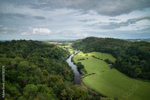 Stunning Summer landscape of view from Symonds Yat over River Wye in English and Welsh countryside