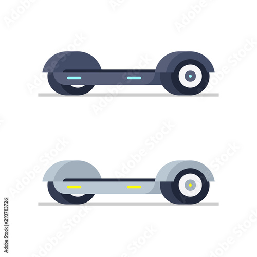 Two Electric hoverboard. isolated on white background