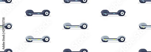 Seamless pattern with Electric hoverboard. isolated on white background