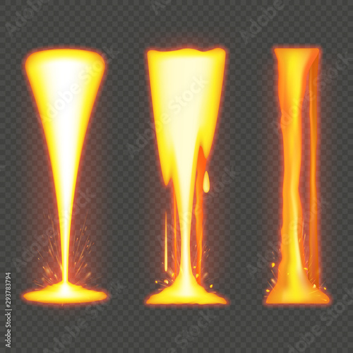 Molten metal or lava effect on transparent background. EPS 10