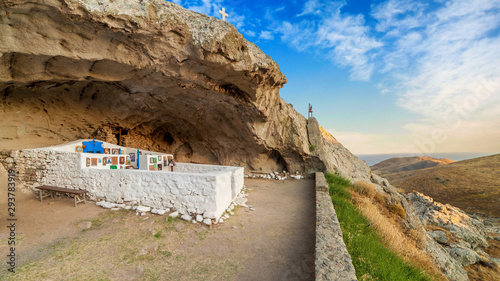 The roofless church of Panagia Kakaviotissa in Lemnos island, Greece