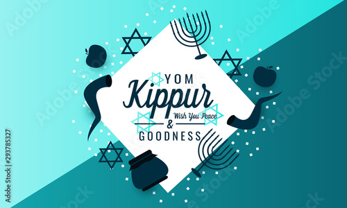 Yom kippur greeting card or background. vector illustration.