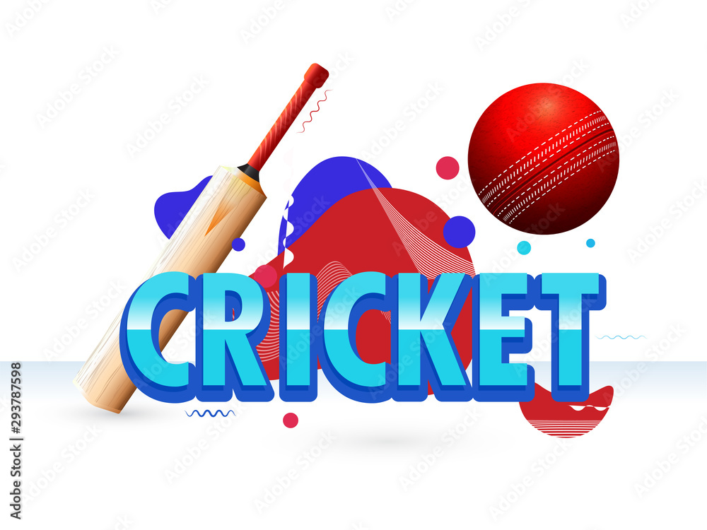 Vector illustration of cricket bat and ball on abstract fluid art background for Cricket banner or poster design. Vector illustration of cricket bat and ball on abstract fluid art background for Cricket banner or poster design.