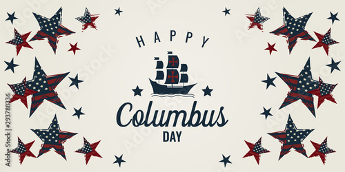Columbus day card. vector illustration.