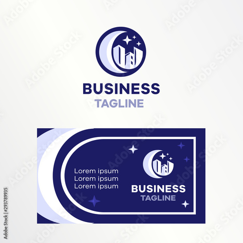 Logo and business card design night city
