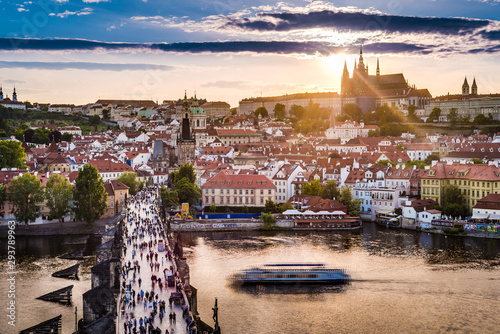 Bild auf Leinwand Charles Bridge, a historic bridge in Prague, Czech Republic.