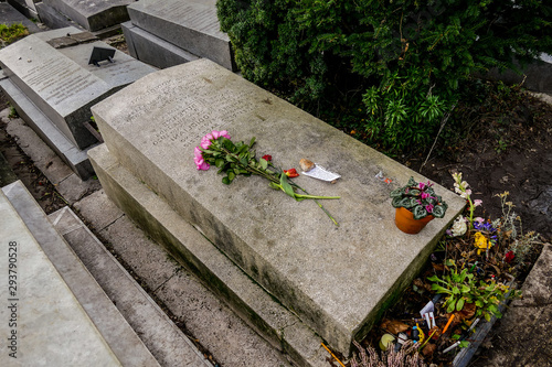 Cimetiere du Pere Lachaise typical french cemetery, Photo image a Beautiful panoramic view of Paris Metropolitan City photo