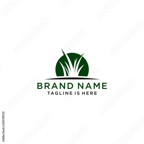 Grass logo design template