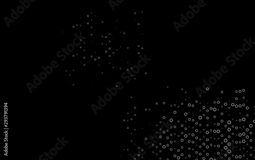 Dark Black vector backdrop with dots. Blurred decorative design in abstract style with bubbles. Template for your brand book.