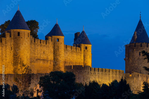 Medieval fortress and walled city of Carcassonne - France